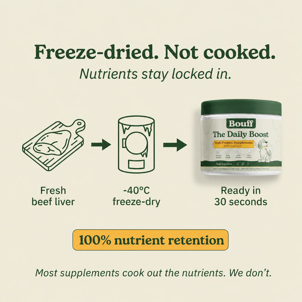 Freeze-dried locks the nutrition in